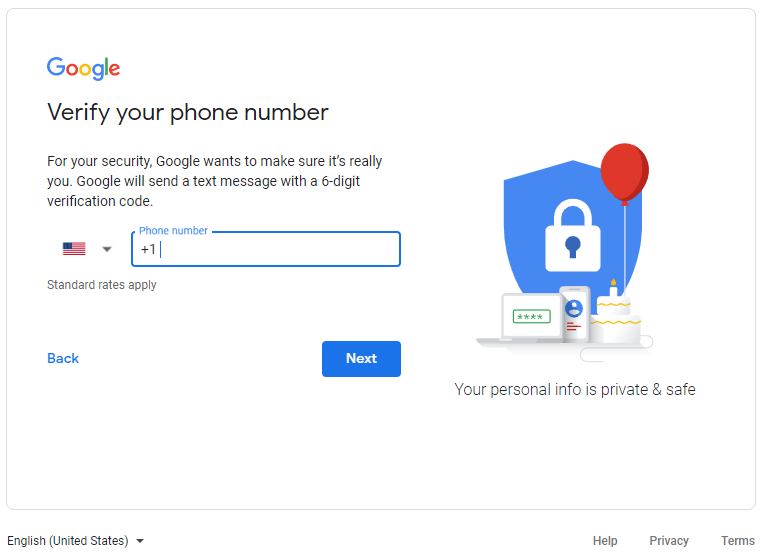 verify number gmail account
