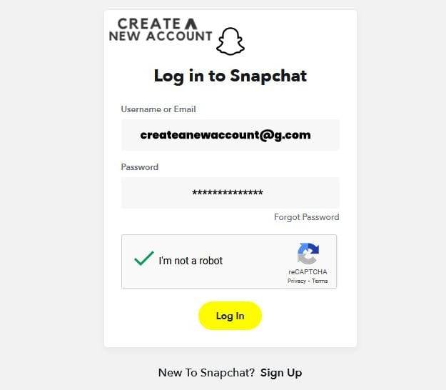 create snapchat account login