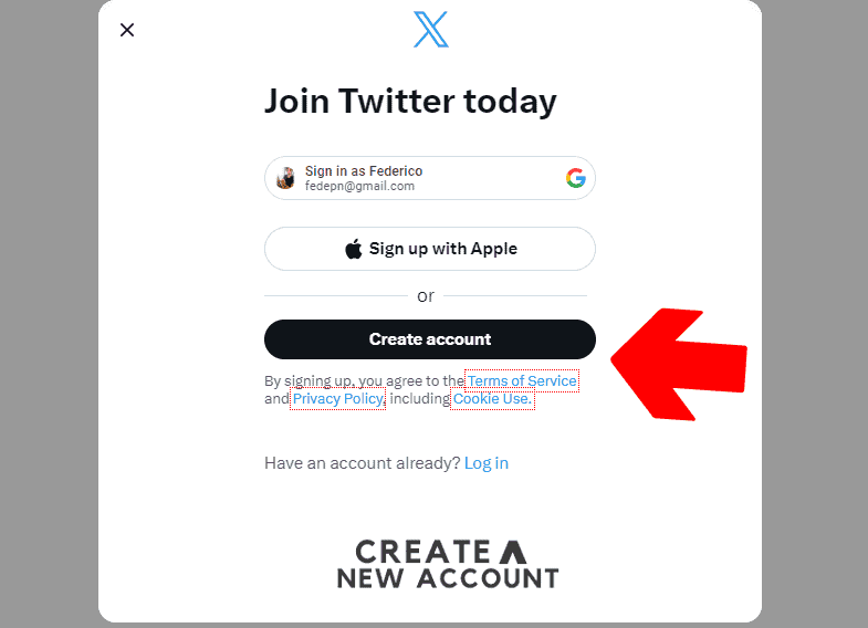 create x account