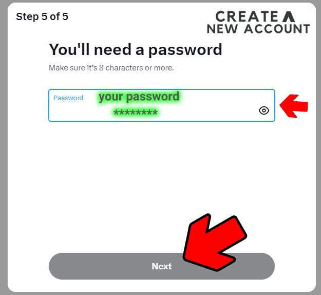 x.com step 5 password